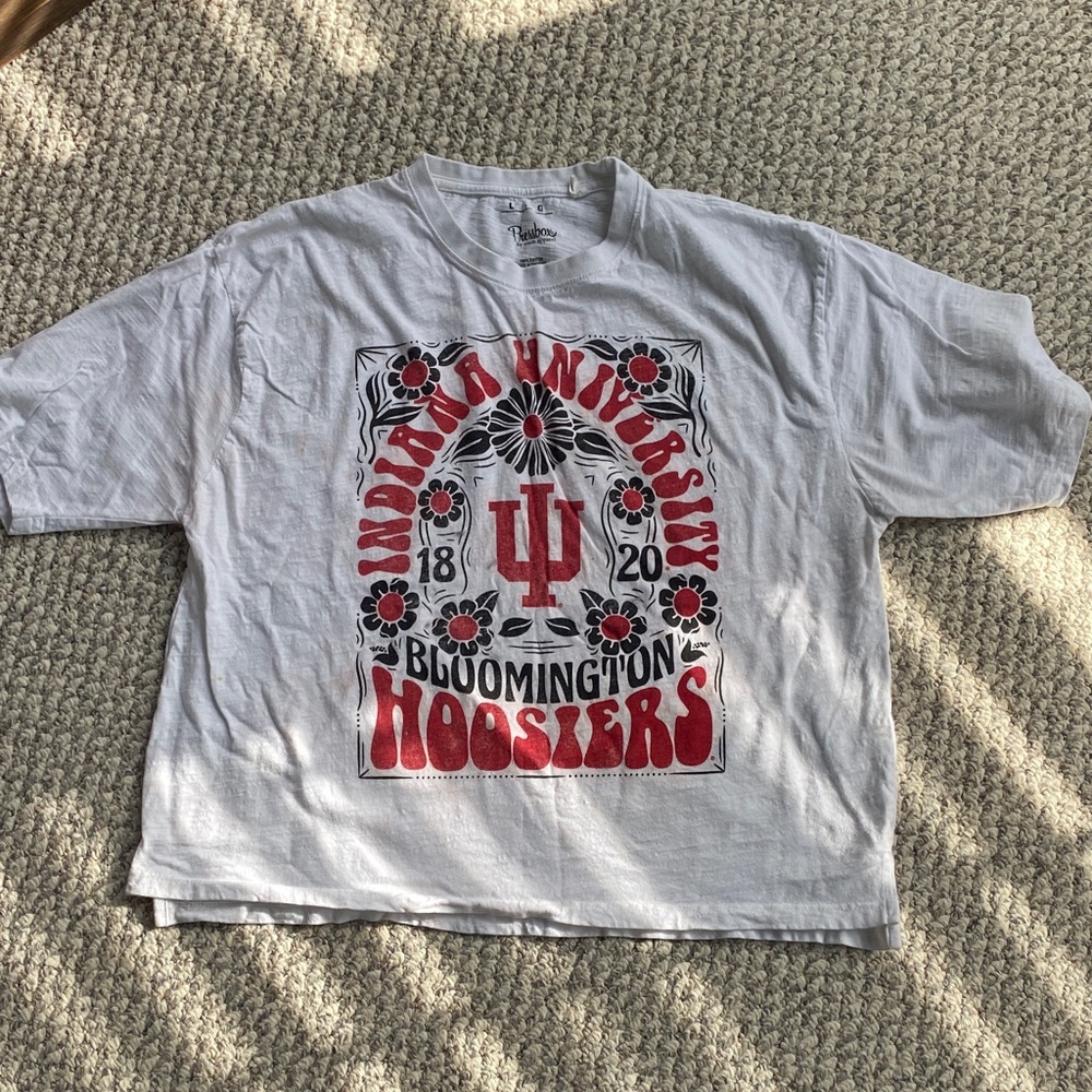 Pressbox White and Red Graphic Tee
